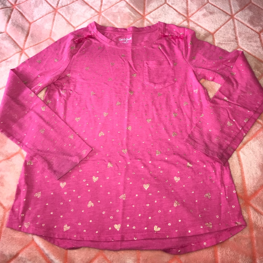 Heart patterned long sleeve shirt